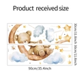 Tableau détaillé des tailles pour stickers muraux ours, lune et étoiles pour enfants - 30*90CM*2 Pièces