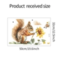 Component layout of squirrel and sunflower wall stickers with dimensions 50x32cm - 32*50CM/fun-f132