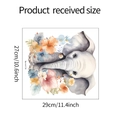 Maßangaben für Elefanten-Blumen-Wandsticker, Detailansicht der Größe 27x29 cm - 27x29cm (fun-m114)