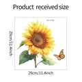 Dimensiones detalladas del adhesivo de pared girasol y mariposa, diseño cuadrado 29x29cm - 29*29CM/fun-m109