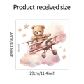 Specifiche dimensionali per adesivo murale orsetto su aereo, misura 29cm x 27cm - Stile Orsetto Volante Cartone Animato (fun-m120)