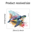 Especificaciones de tamaño para vinilo de tortuga marina 29x25cm con estilo acuarela - Estilo de Tortuga Marina (fun-m119)