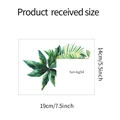 Dettaglio adesivi murali con foglie tropicali e misure di 19x14cm per decorazione - 14*19cm/fun-kg54