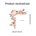 Aquarel roze roos schakelaar sticker met afmetingen van 21x19cm weergegeven - Aquarel Roze Roos Stijl (fun-kg59)