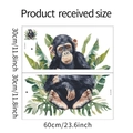 Detailed dimension layout of tropical chimpanzee wall stickers measuring 60x60cm - Chimpanzee Tropical Plants Style (fun-b41)