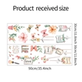 Detail van muurstickers met bloemen en vlinders op 90 cm PVC-vellen met positieve tekst - 30x90cm (fun-c27)