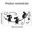 Detail view of cartoon mouse silhouette wall sticker layout measuring 30cm by 60cm - 30*60CM/fun-b50