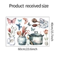 Kitchen wall stickers featuring watercolor pans and utensils in a 60x40cm sheet layout - 40x60cm (fun-e82)