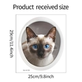 Detail van muursticker met blauwoog Siamese kat en afmetingen 29cm bij 25cm - Blauwe Ogen Kat (fun-m130) / 25x29cm