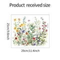 Détail montrant les dimensions du sticker floral coloré 29x25cm sur fond blanc - Fleurs et Feuilles Aquarelle Vibrantes (fun-m104) / 25*29cm