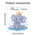Cartoon elephant wall sticker with golden crown and water droplets size 25cm by 29cm - Gold Crown Front Facing Elephant (fun-m139) / 25*29cm