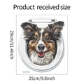 Dettaglio delle dimensioni dell'adesivo per WC cane 3D carino, misura ricevuta 29x25 cm - Stile Pastore Australiano (fun-m136) / 29*29cm