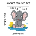 Cartoon elephant wall sticker size details 29x25cm for bathroom decor - Blue Crown Side Facing Elephant (fun-m140) / 25*29cm