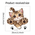 Cartoon tijger kat muursticker met de ontvangen productmaat van 29cm of 11,4 inch - 29x29cm (fun-m146)