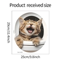 Size specifications for 3D orange cat wall decal measuring 29cm by 25cm for bathroom decor - Yawning Orange Tabby Cat (fun-m126)