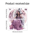 Dettaglio di due adesivi murali 35x60cm con donna, lupo bianco e luna in stile fantasy - Stile Decorazione e Lupo (fun-g13)