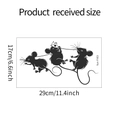 Detailed dimensions of 29x17cm showing cute cartoon mouse wall decal stickers - 17*29CM/fun-f163 / Black
