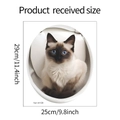 Detailed view of 29x25cm cute cat toilet sticker with blue-eyed ragdoll kitten pattern - Ragdoll Siamese Cat (fun-m129)