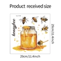 Detailed size chart for honeybee and glass jar wall stickers showing 29cm dimensions - Honeybee Honey Jar Style (fun-f155)