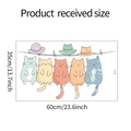 Detailed size specifications for cartoon cat wall stickers measuring 35x60cm for home decor - Cartoon Colorful Five Cats Set (fun-g11)