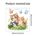 Cartoon Katze und Schmetterling Wandaufkleber fun-m160 Produktgröße 29cm x 29cm - Cartoon Katze Schmetterling (fun-m160)