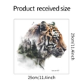 Detailansicht der 29cm Zeichentrick-Tiger und Waldsilhouette Wandaufkleber Maße - Tiger Wald Künstlerischer Stil (fun-m157)