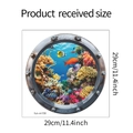 Detalle de medidas del adhesivo 3D de 29cm mundo submarino con corales y peces para baño - Estilo Mundo Submarino (fun-m158)