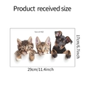 Cartoon dog and cats wall sticker sheet with dimensions 17x29cm for bathroom decor - 3D Peeking Pets Style (fun-m162)