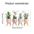 Detail view of 60x35cm creative potted green plant wall stickers with macaron color pots - fun-g15 Style