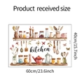 Detailed sheet size 40x60cm of watercolor kitchen utensils and spice jar wall stickers - 40x60CM (fun-e95)