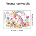 Layout dimensionale per l'adesivo murale unicorno e arcobaleno misura 60x40cm - Stile Unicorno Arcobaleno Floreale (fun-e93)