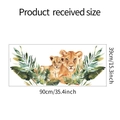 Aquarel muursticker met tijgers en palmbladeren met afmetingen van 90cm bij 39cm - 39x90cm
