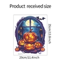 Detailed dimensions of Halloween pumpkin wall sticker with castle and bat designs - Pumpkin Moon Castle (fun-m171)