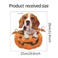 Detalle de las medidas del adhesivo de pared beagle y calabaza 27cm x 29cm - 27x29cm (fun-m169)