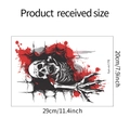 Dimensiones del adhesivo de inodoro calavera de Halloween con manchas de sangre - Estilo de Calavera Agrietada 3D (fun-m176) / 20x29cm