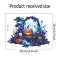 Halloween pumpkin and skull bathroom decal dimensions showing 29cm by 22cm size details - 22*29CM(fun-m167)