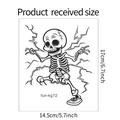 Guida alle taglie dettagliata dell'adesivo murale scheletro da 14,5cm x 17cm - Stile Teschio Elettroshock Spaventato (fun-kg72) / 14.5*17cm