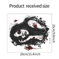 Gedetailleerde afmetingen voor Halloween horror wc-sticker met bloedafdrukken en vrouw - 25x29cm (fun-m186)