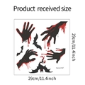 Detailed size guide of Halloween toilet stickers with bloody handprints and bats - 29*29CM/fun-m187