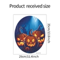 Detailed dimensions of Halloween pumpkin toilet sticker with spooky forest design - Pumpkin Forest Spider (fun-m174)