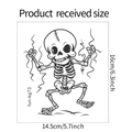 Dimensioni dettagliate dell'adesivo da parete teschio, misura del prodotto 16 cm x 14,5 cm - Stile Teschio Elettroshock Attivo (fun-kg73) / 14.5*16CM