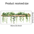 Dettaglio dimensioni adesivi murali con piante verdi stile acquerello, 90cm per 39cm - 39*90CM/fun-h4