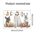 Detailansicht Halloween Welpen Geist Wandtattoo Maße 60x40cm für das Kinderzimmer - Cartoon Geist Hund Stil (fun-e114)