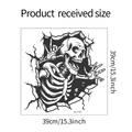 Skull wall sticker 39cm size guide showing black and white cracked wall effect graphic - 39*39CM Broken Wall Skull (fun-f184)