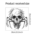 Detail showing skull and spider web wall sticker design with size 39cm by 39cm - Skull Spider Style (fun-f185) / 39cm x 39cm
