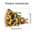 Maßangaben für den Halloween Totenkopf Pizza Wandsticker mit 30cm x 39cm Größe - Skelett Pizza Stil (fun-f186) / 30x39