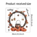 Detailed size chart for Happy Halloween pumpkin wreath wall sticker showing 39cm dimensions - 39*39cm/fun-f187