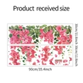 Diseño detallado de pegatinas de pared de buganvillas rosas en acuarela con medidas - 30x90cm x 2 Hojas