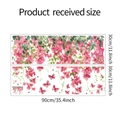 Details von zwei Bögen mit rosa Aquarellblumen- und Schmetterlings-Wandtattoos in 30x90cm Größe - 30*90CM*2PCS/fun-c44