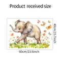 Detail van aquarel olifant muursticker met productafmetingen 60x40cm getoond - 40x60cm / fun-e121